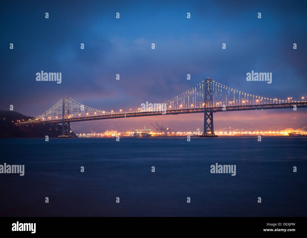 "The Bay Lights" light sculpture lights up the magnificent Bay Bridge