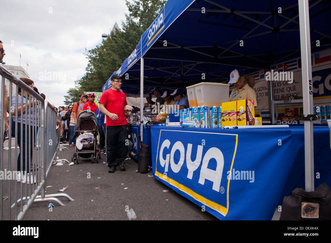 Goya refreshments stand at outdoor festival Stock Photo