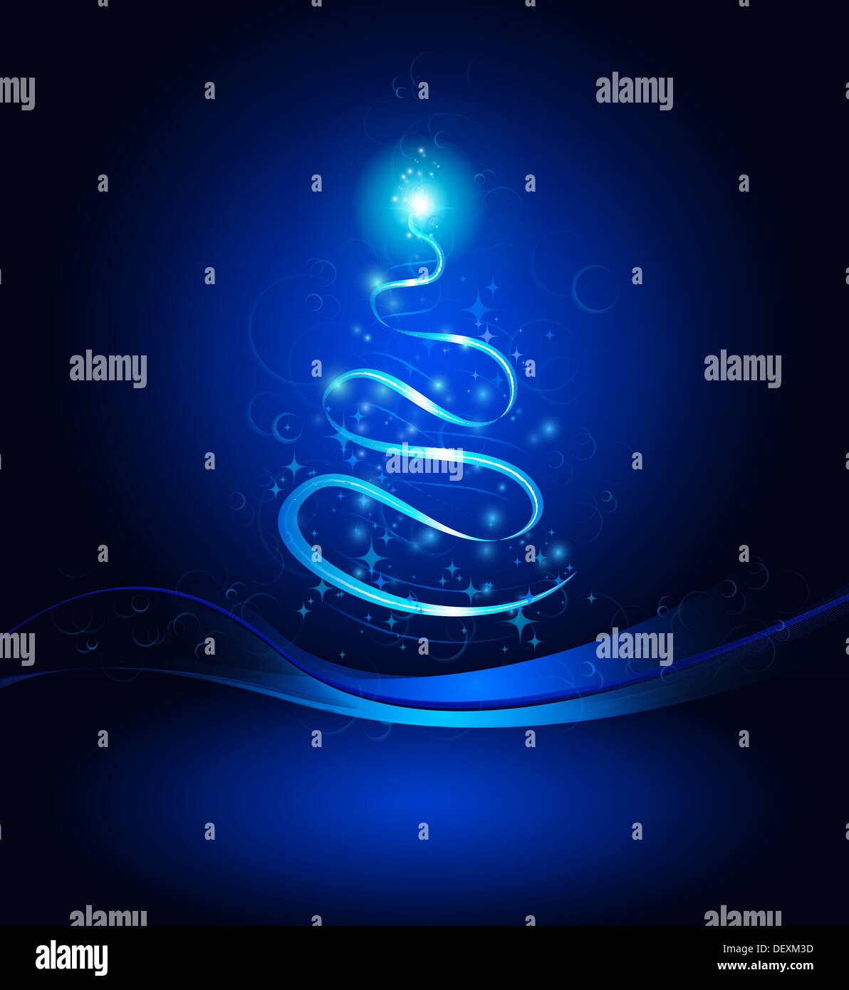 Christmas background with tree and stars Stock Photo - Alamy