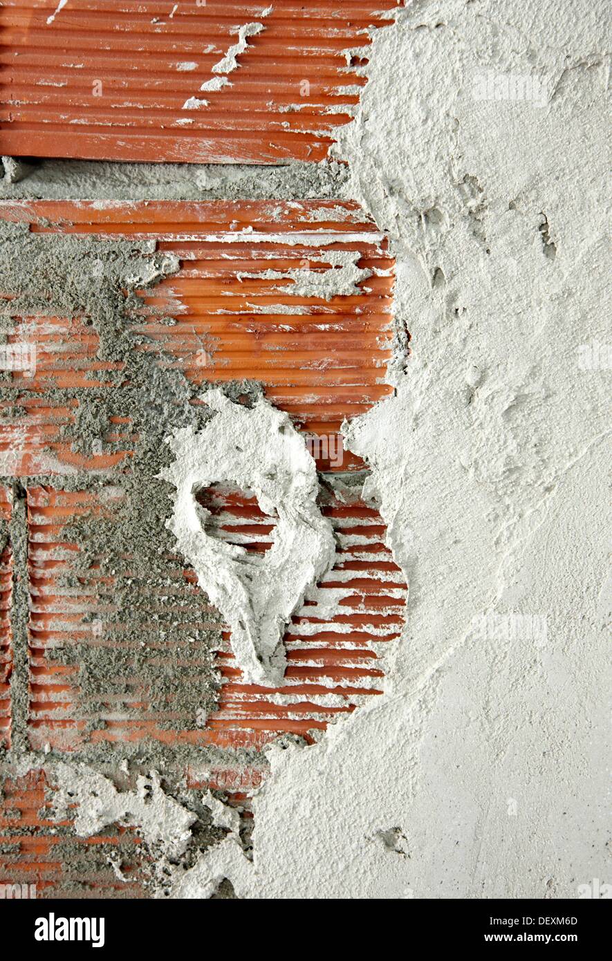 Brick wall, construction site Stock Photo Alamy