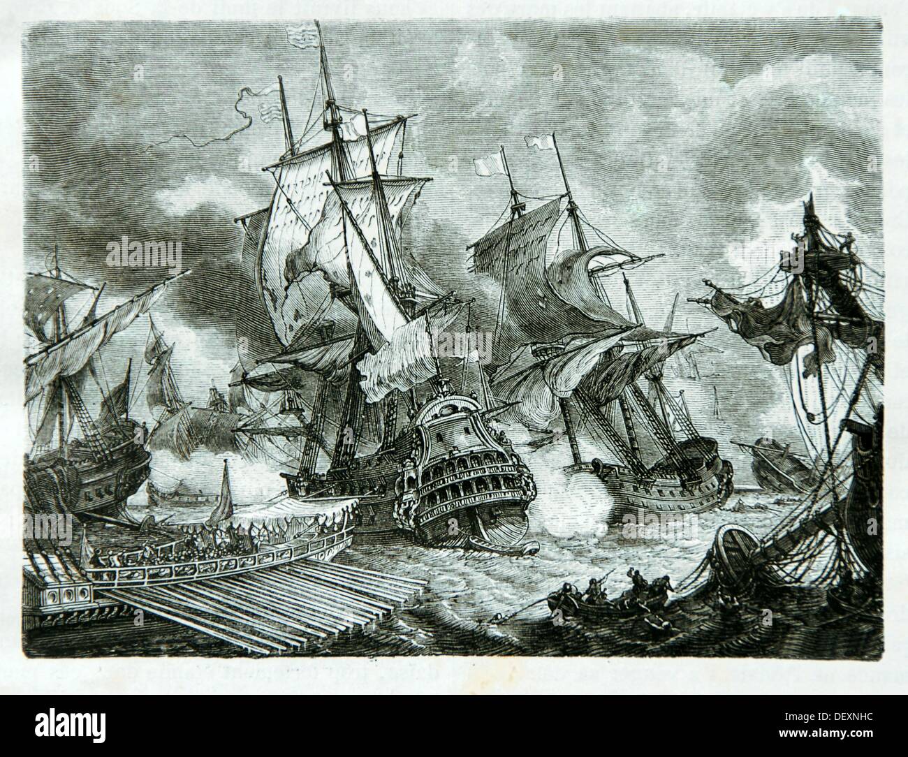 Battle of Palermo on 2 June 1676 during the Franco-Dutch War - Stock Image