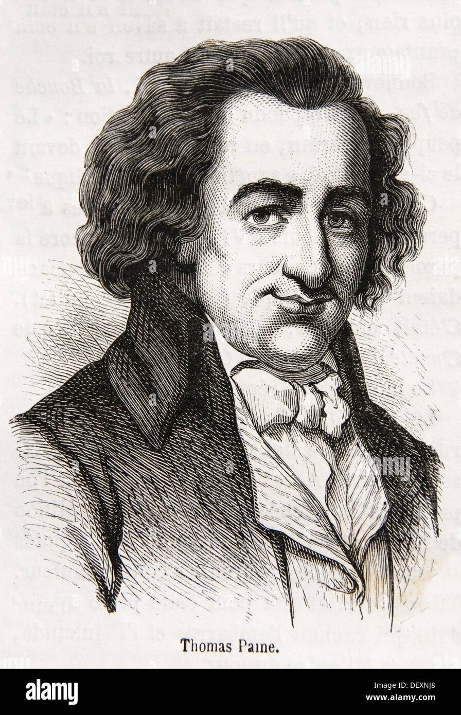 Thomas Paine February 9, 1737 O S  January 29, 1736 - June 8, 1809 was an author, pamphleteer, radical, inventor, intellectual, Stock Photo