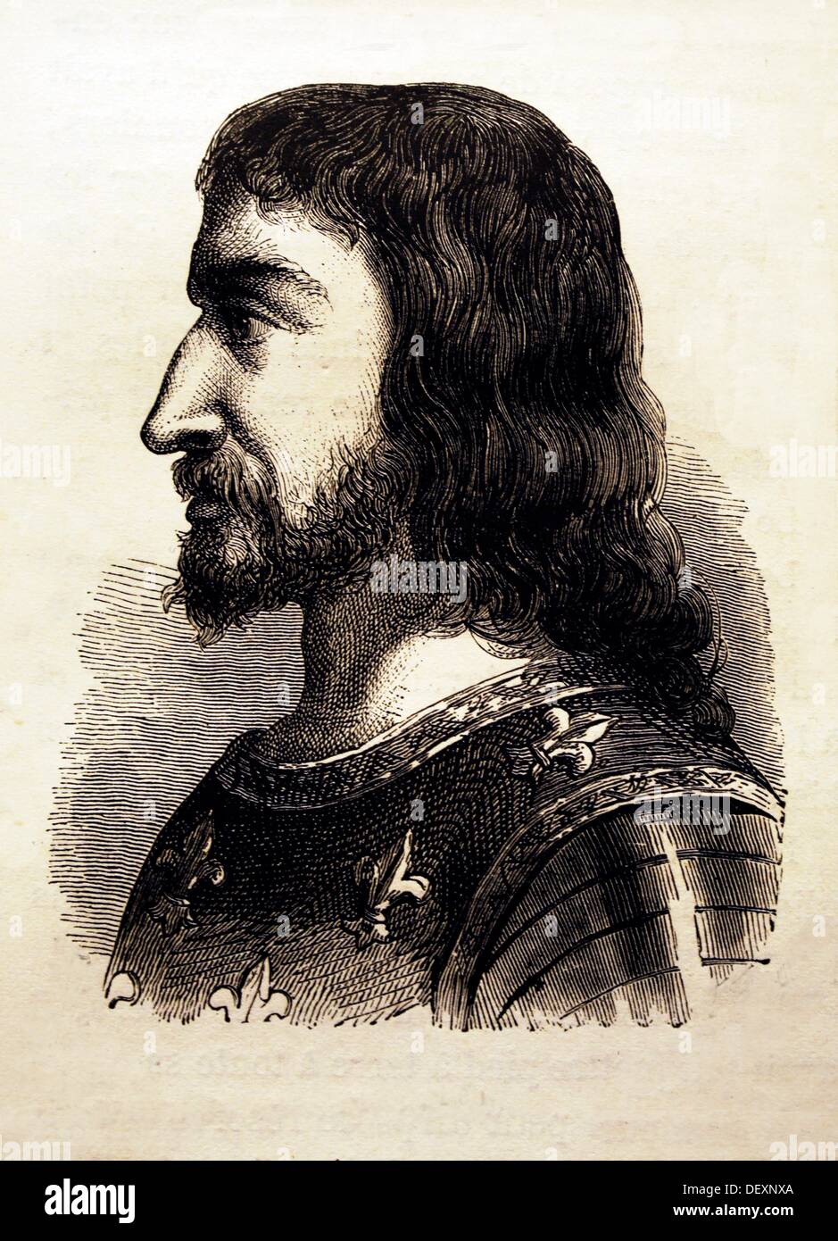 France, History- John II 16 April 1319 - 8 April 1364, called John the Good French: Jean le Bon, was the King of France from Stock Photo