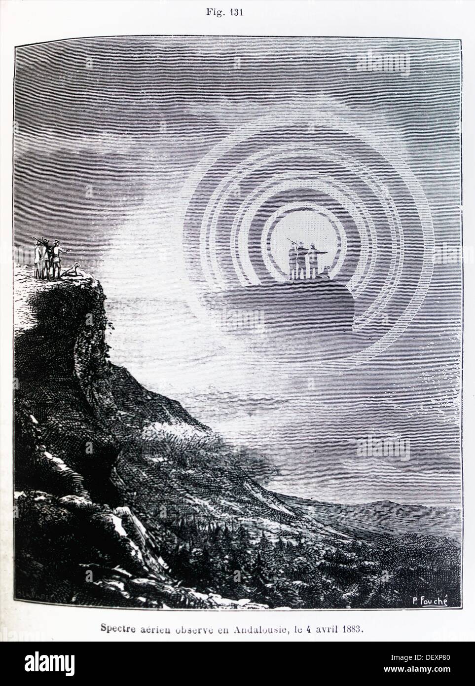 ´Spectre aérien observé en Andalousie, le 4 avril 1883 ´, ´L´Astronomie´ journal by Camille Flammarion, 1883 Stock Photo