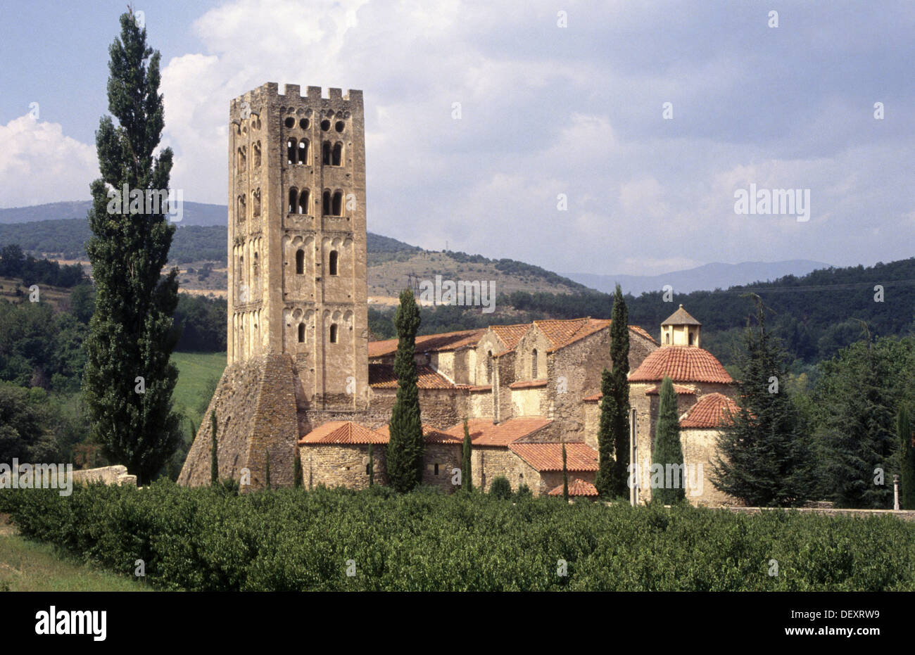 Benedictine abbey of Saint-Michel de Cuxa. Prades. Pyrenees-Orientales,  Languedoc Roussillon. France Stock Photo - Alamy