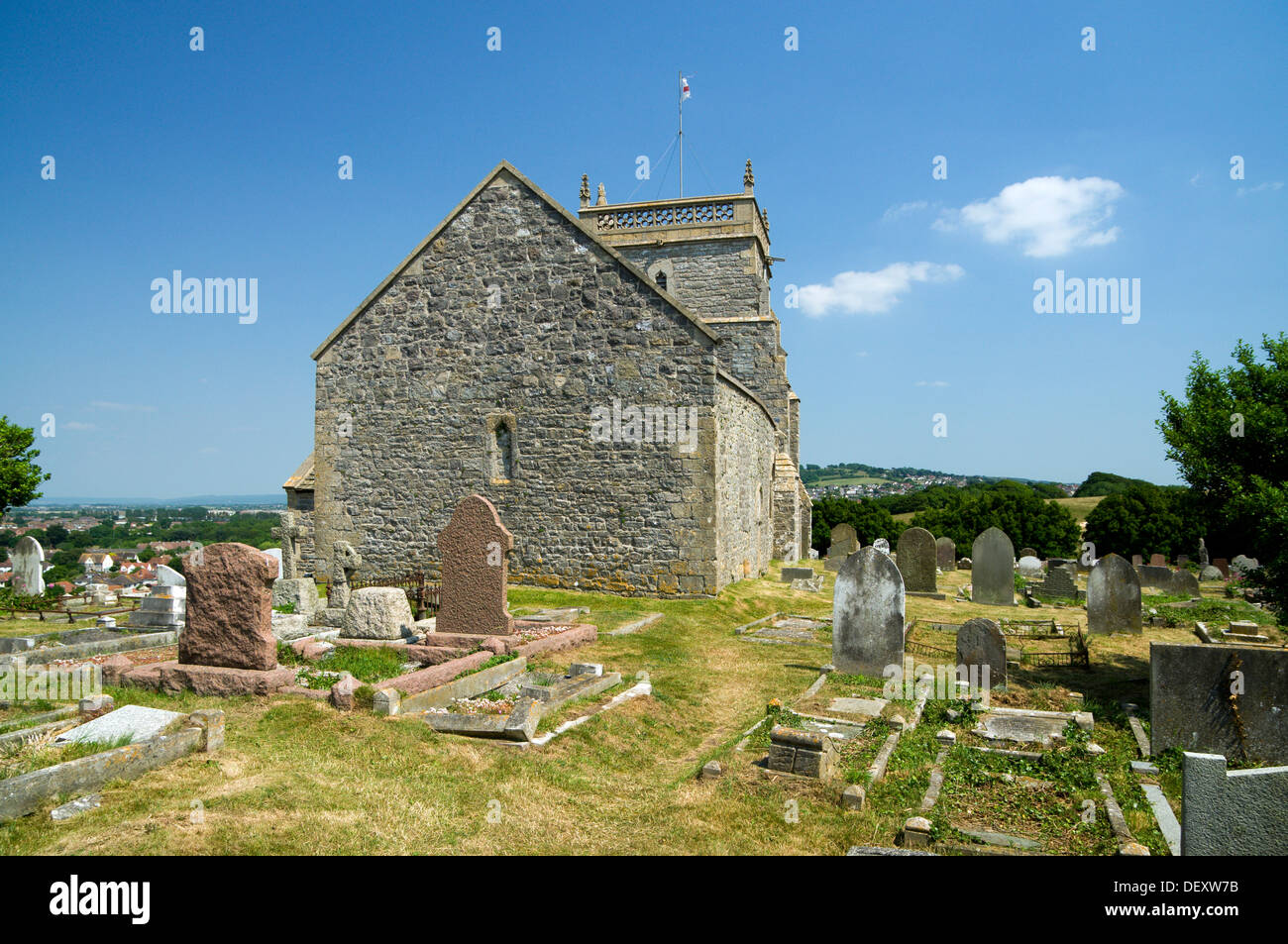 St Nicholas Church, Uphill, Weston-Super-Mare, Somerset, England. Stock Photo