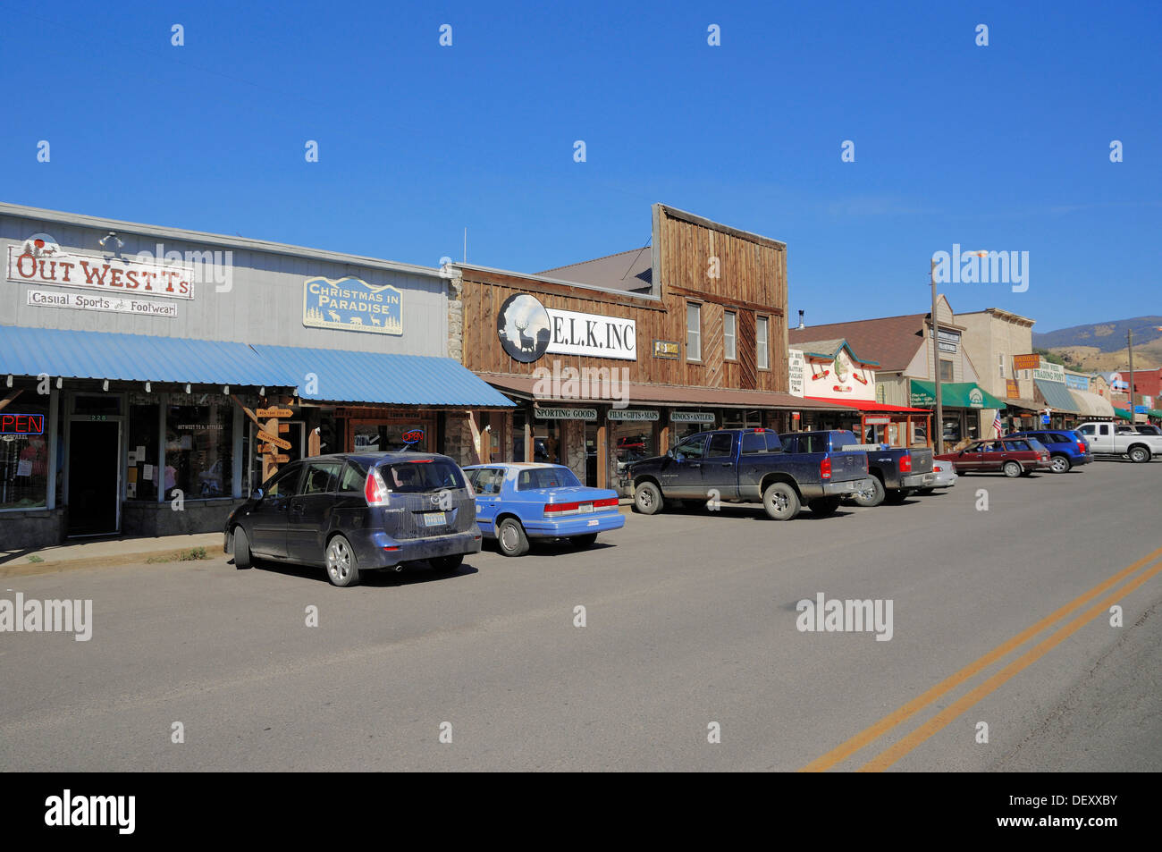 Stores in Gardiner, Montana, USA, PublicGround Stock Photo - Alamy