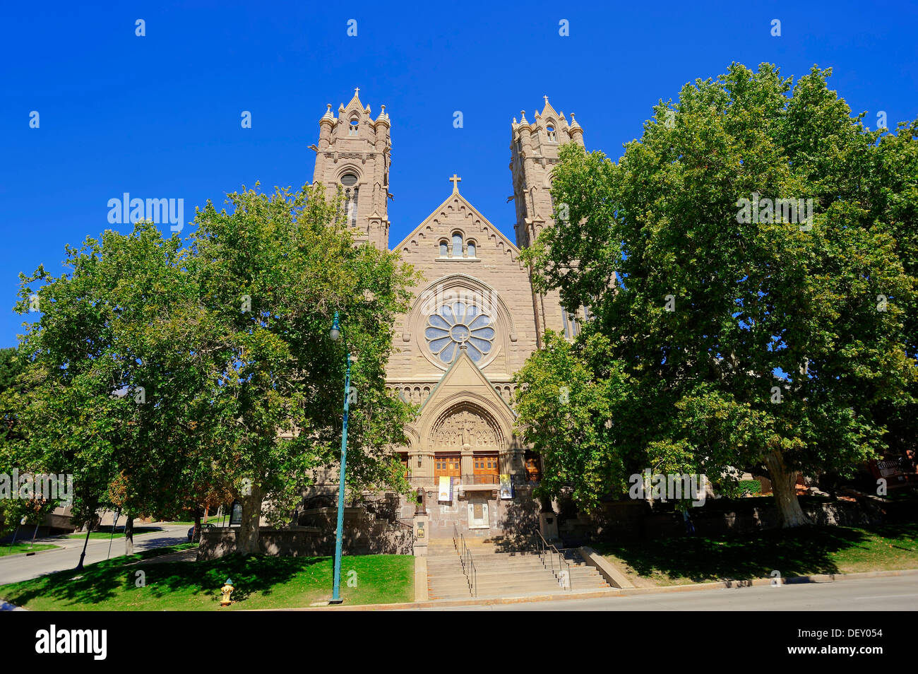 Cathedral of the Madeleine, Salt Lake City, Utah, USA, PublicGround Stock Photo