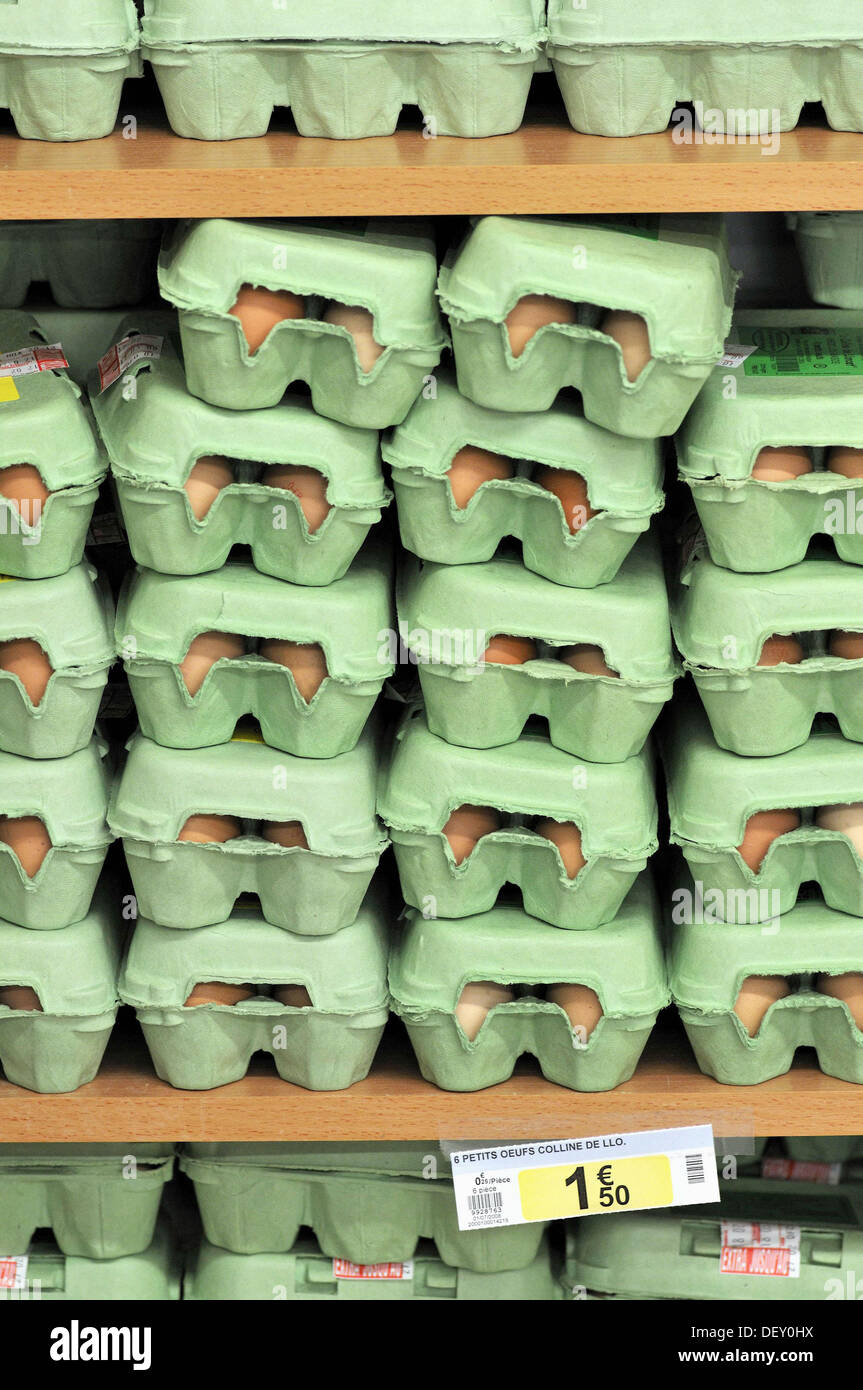 Eggs in a supermarket, France Stock Photo Alamy