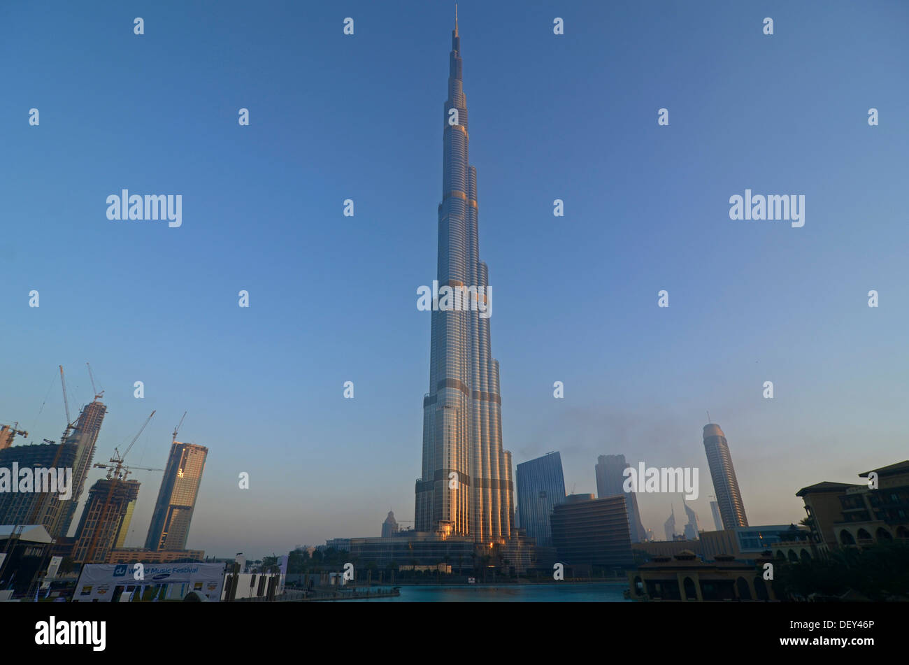 Burj Khalifa, also known as Burj Dubai, in the morning light, the tallest building in the world, Emirate of Dubai Stock Photo