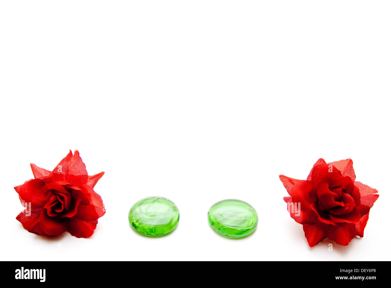 Glass stones with roses Stock Photo Alamy