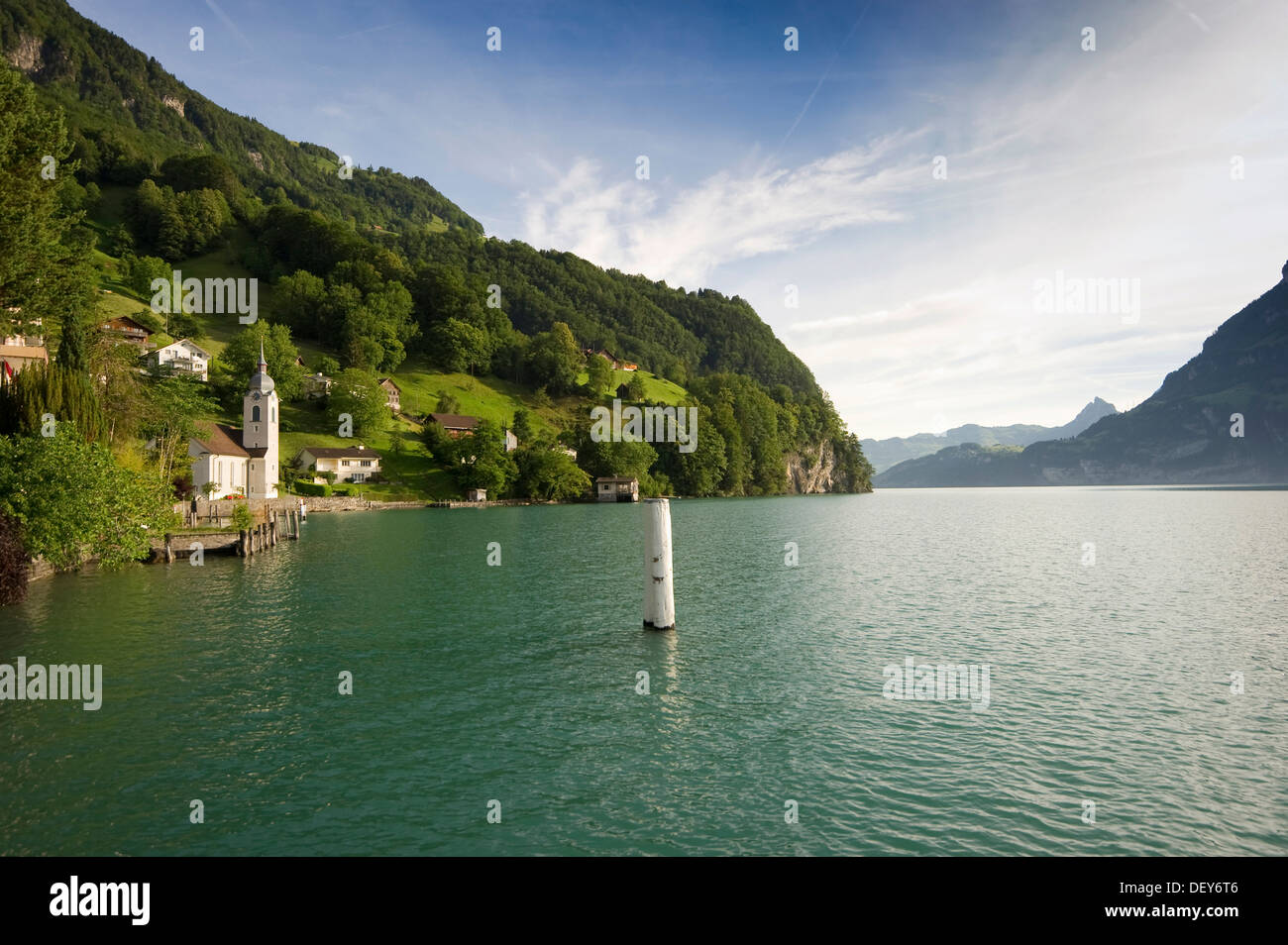 Bauen, Lake Lucerne, canton of Uri, Switzerland, Europe Stock Photo