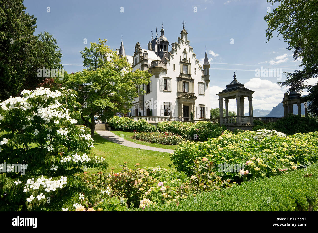 Meggenhorn Castle, Meggen, Lake Lucerne, canton of Lucerne, Switzerland, Europe Stock Photo