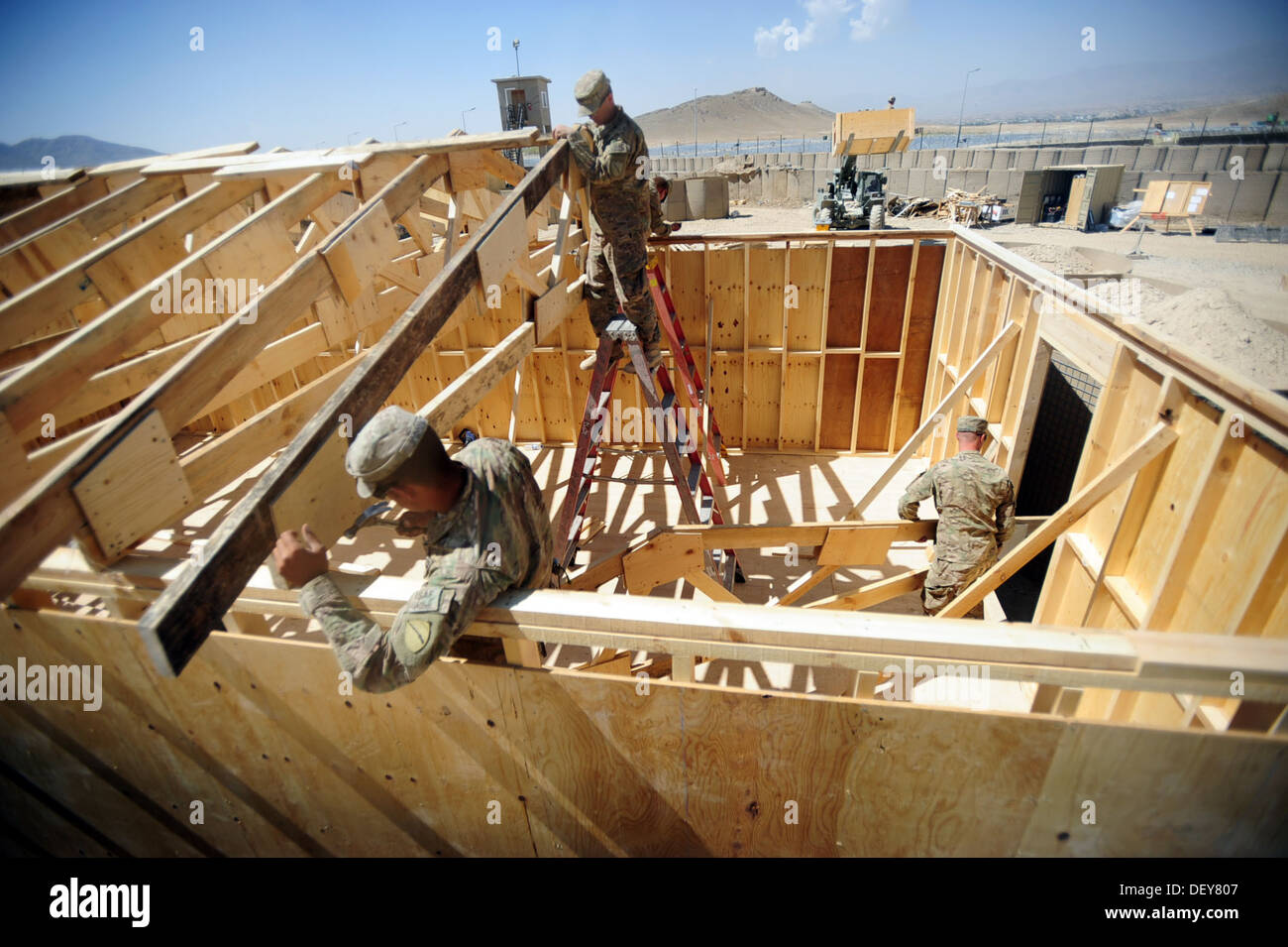 U.S. Army soldiers with the 149th Vertical Construction Company