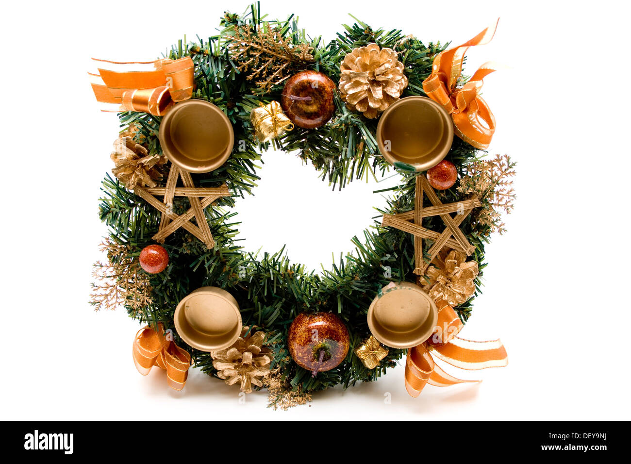 Advent wreath with candle holder Stock Photo Alamy