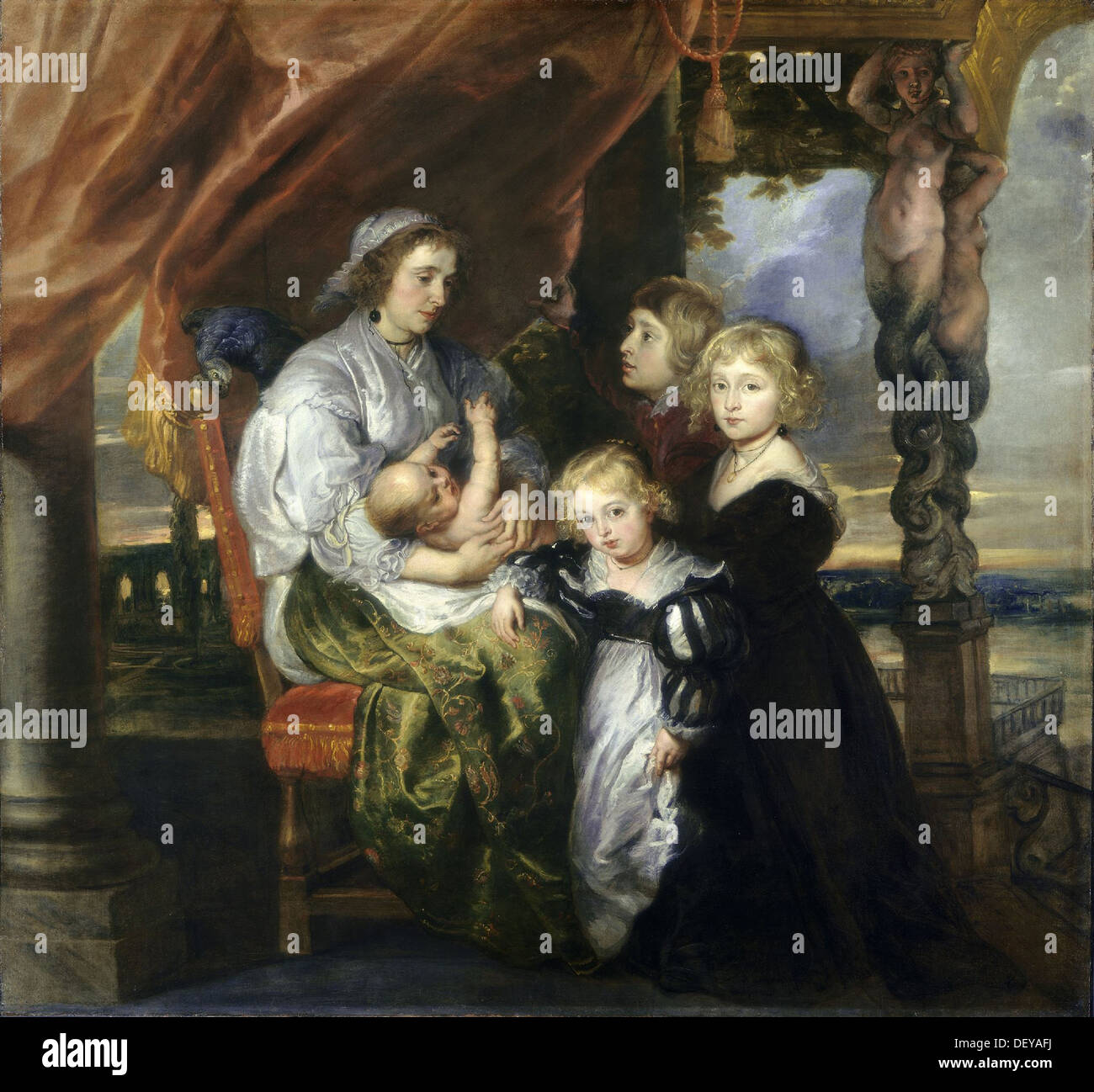 Peter Paul Rubens - Deborah Kip and her children - 1630 - National Gallery of Art - Washington Stock Photo