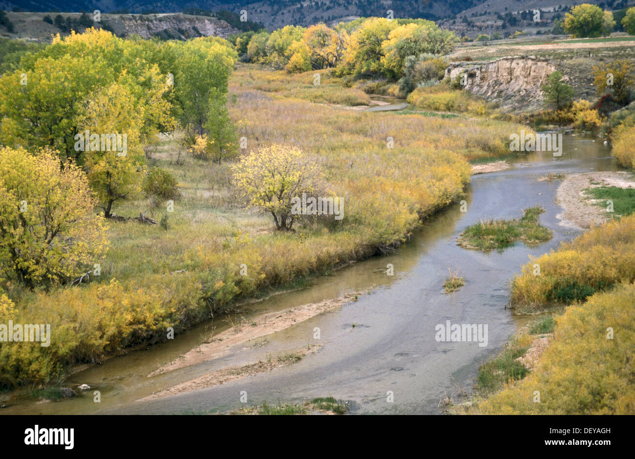 Fall colors along Cheyenne river. South Dakota. USA Stock Photo Alamy