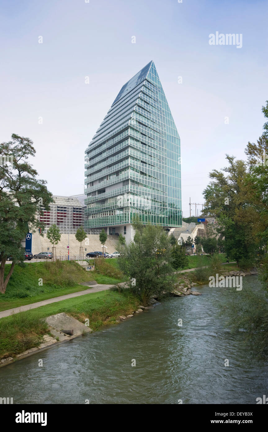 St. Jakob-Turm tower, by the architects Herzog & de Meuron, Basel, Switzerland, Europe Stock Photo
