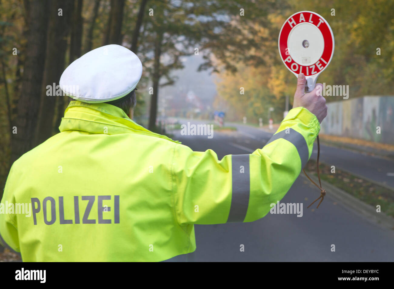 Polizeikelle - Halt Polizei Stock-Foto