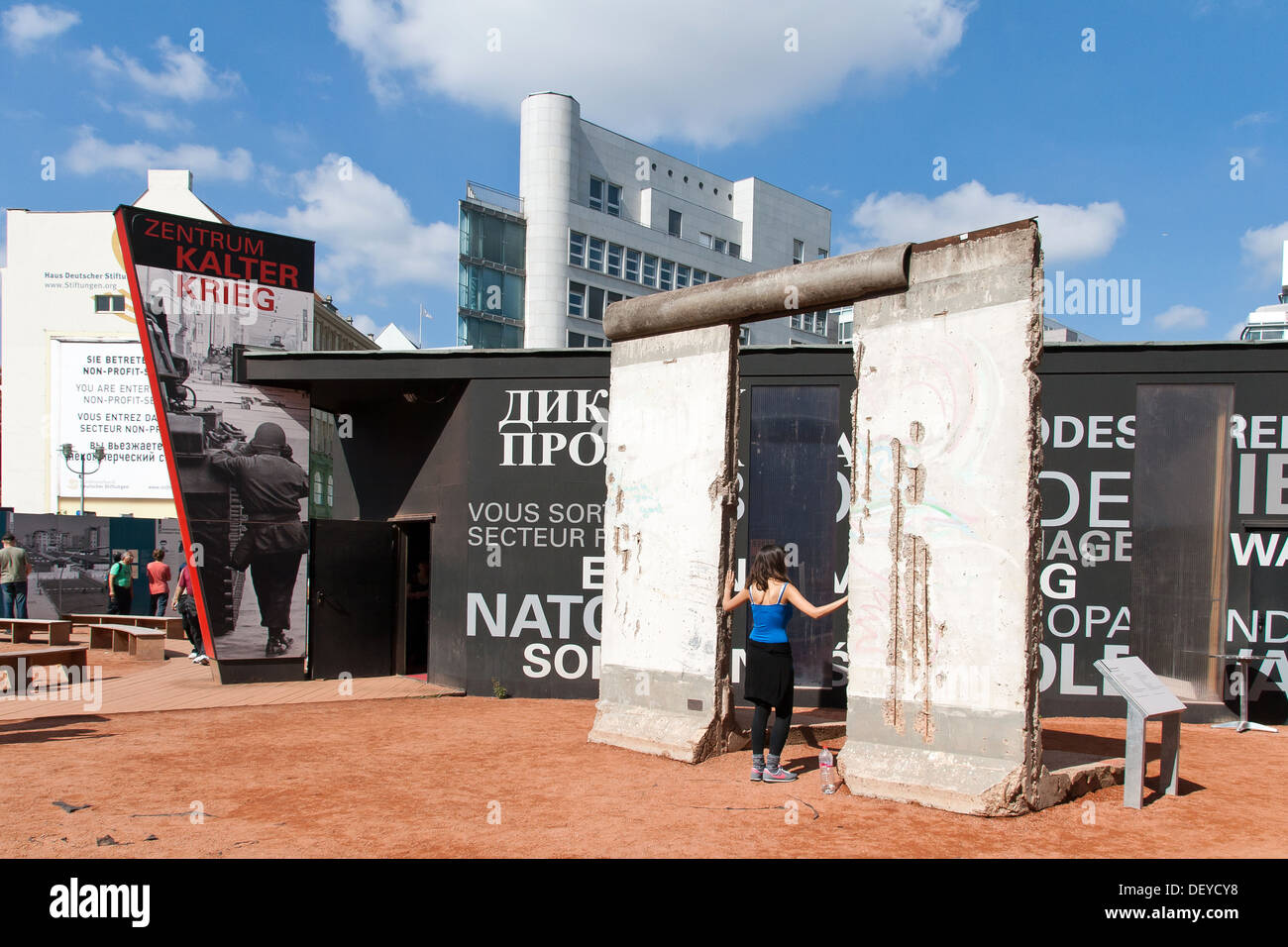 Summer Checkpoint Charlie Friedrichstrasse - Berlin Wall, Germany Stock Photo