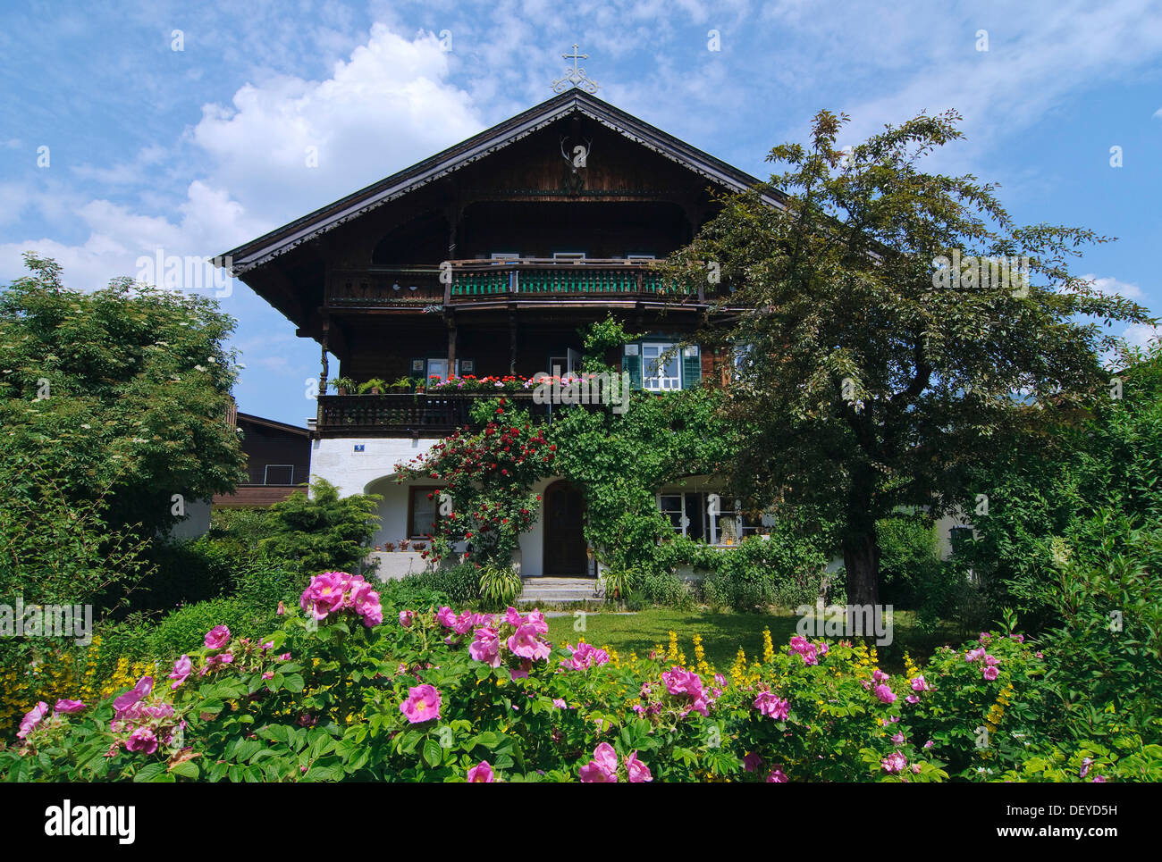 Traditional house in St. Johann, Tyrol, Austria, Europe Stock Photo