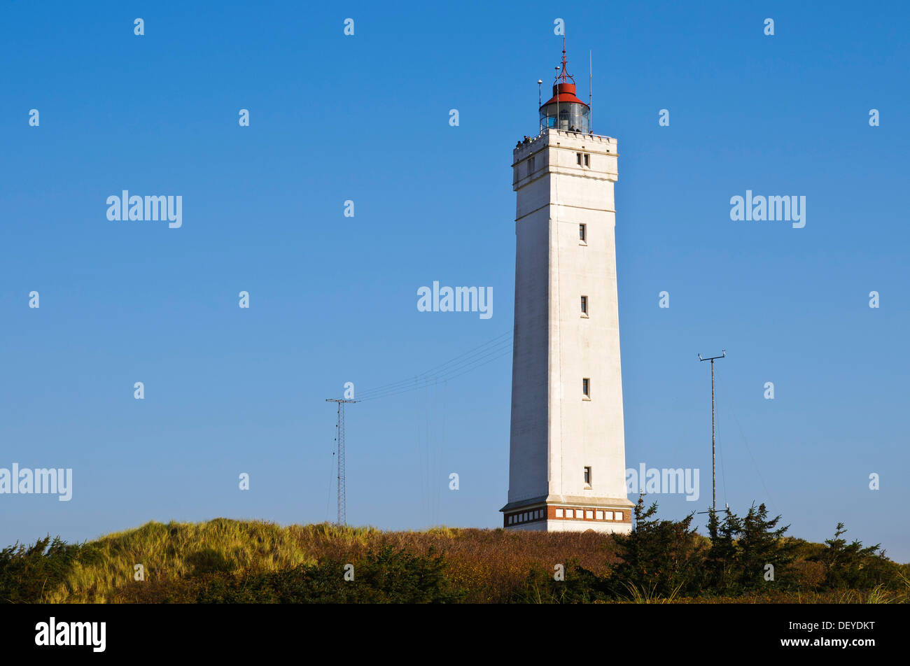 Lighthouse of Blåvandshuk near Blavand, Jutland, Denmark, Europe Stock Photo
