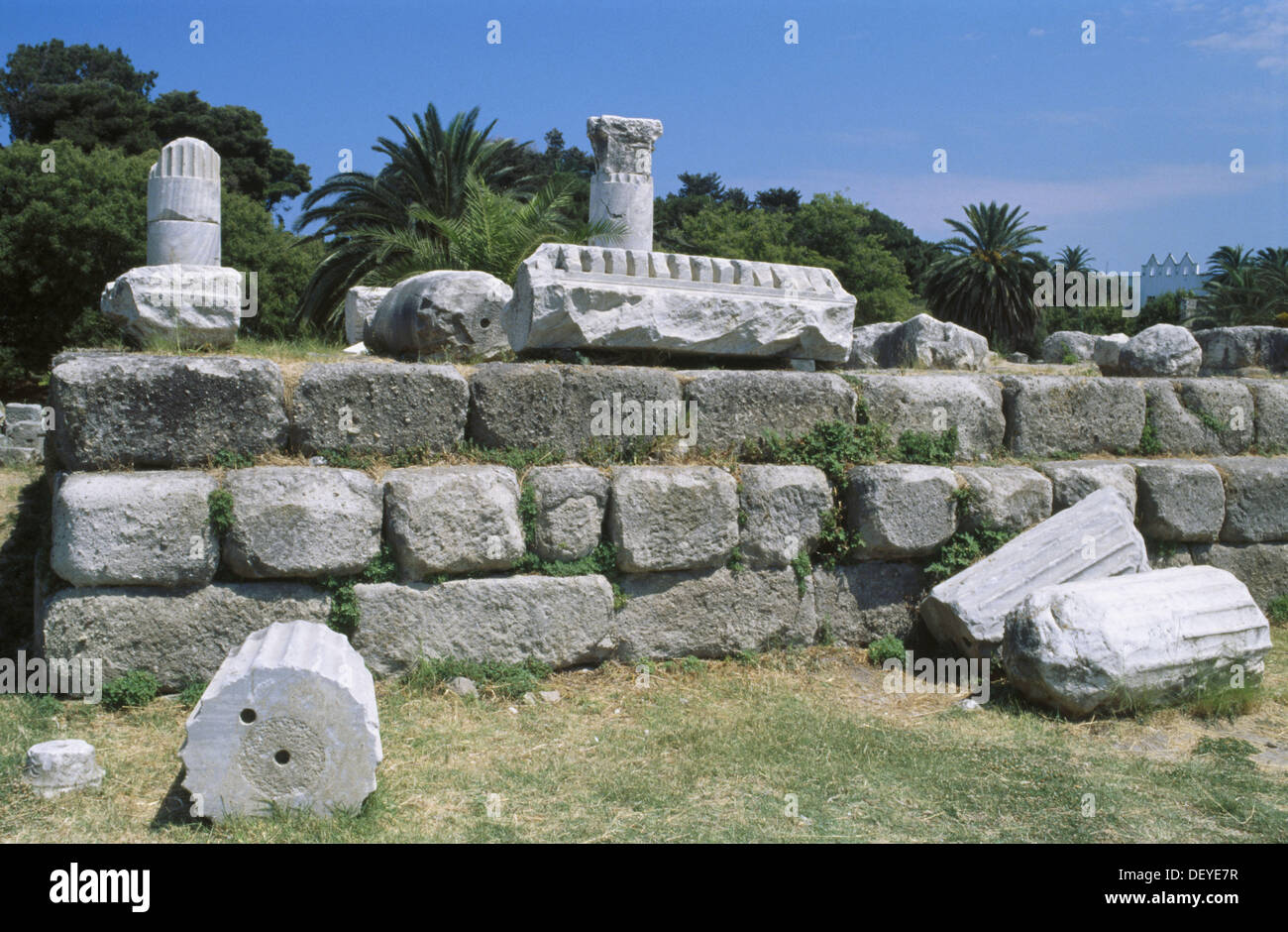 Ancient Agora (3rd century B.C). Kos town. Kos Island. Dodecanese. Greece Stock Photo