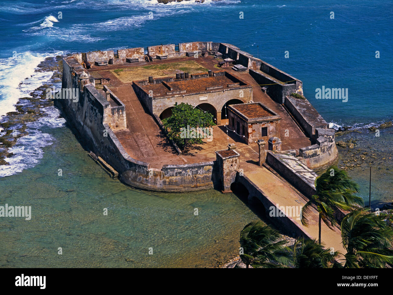 Fort San Jeronimo. El Condado. San Juan. Puerto Rico Stock Photo