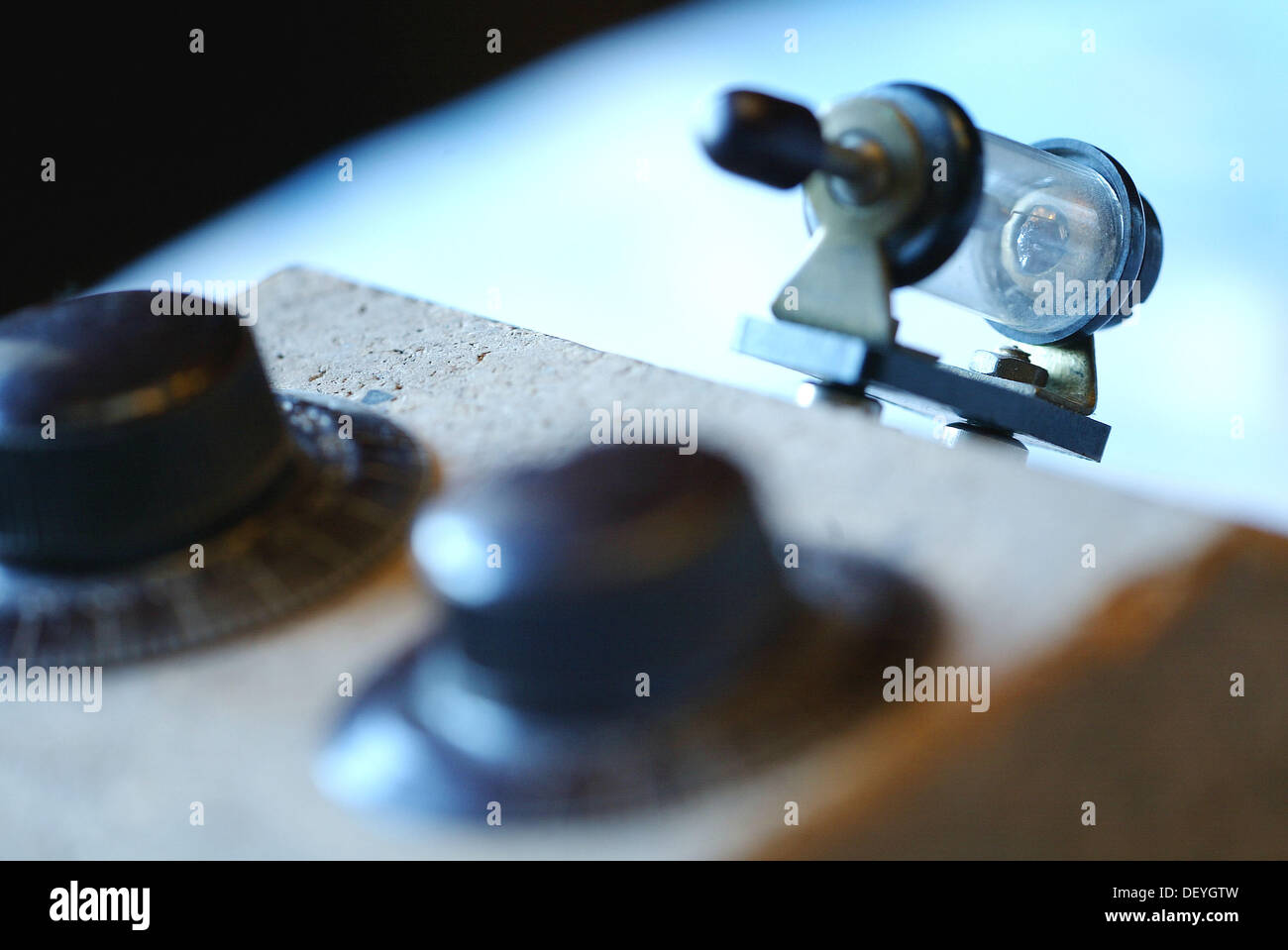 Cat´s whisker on crystal radio Stock Photo Alamy