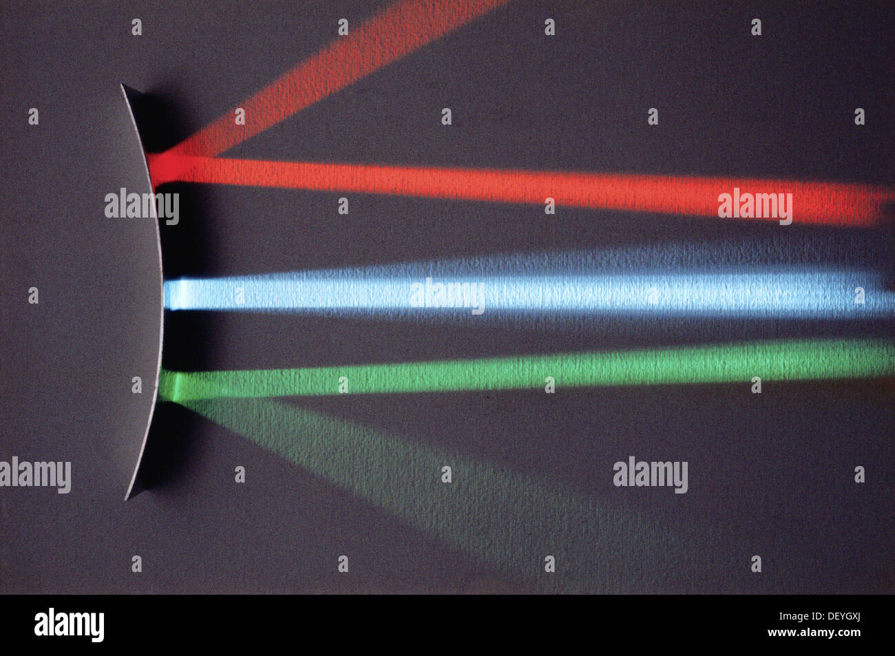 Reflection of light rays by a convex mirror Stock Photo Alamy