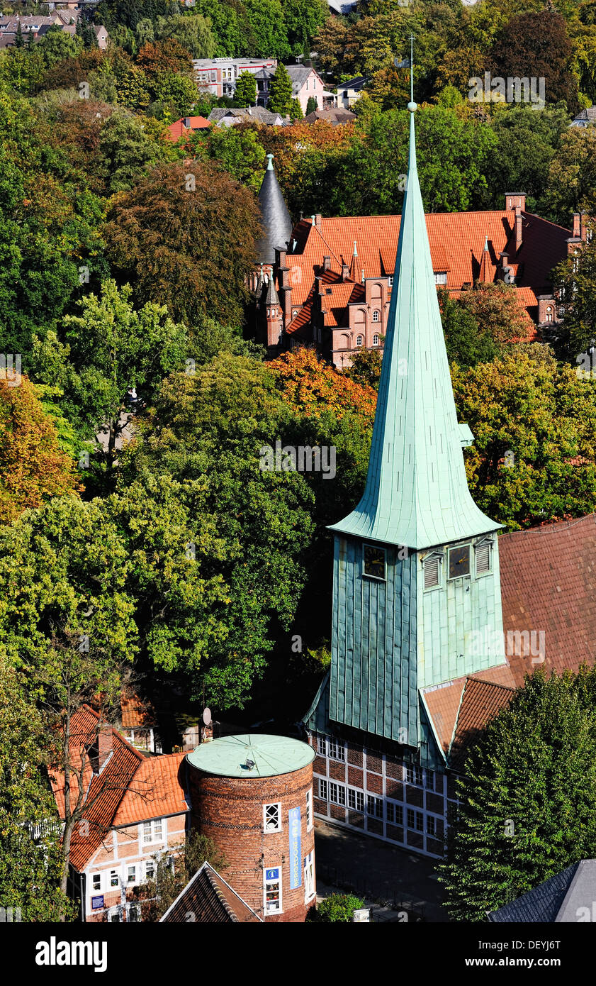 Saint Peter and Pauli church and castle in mountain village, Hamburg, Germany, Europe, St. Petri und Pauli Kirche und Schloss in Stock Photo