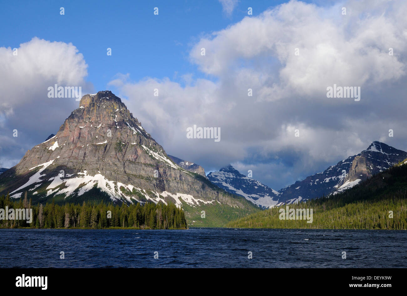 Sinopah Mountain, Two Medicine Mountain Lake, Glacier National Park, Rocky Mountains, Montana