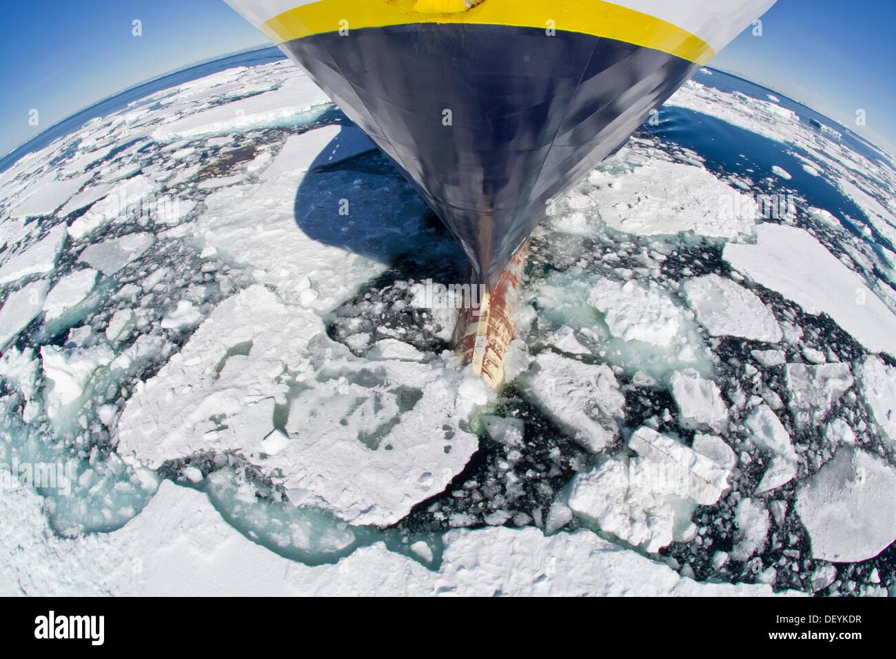 The Lindblad Expedition ship National Geographic Explorer on expedition in Antarctica Stock Photo