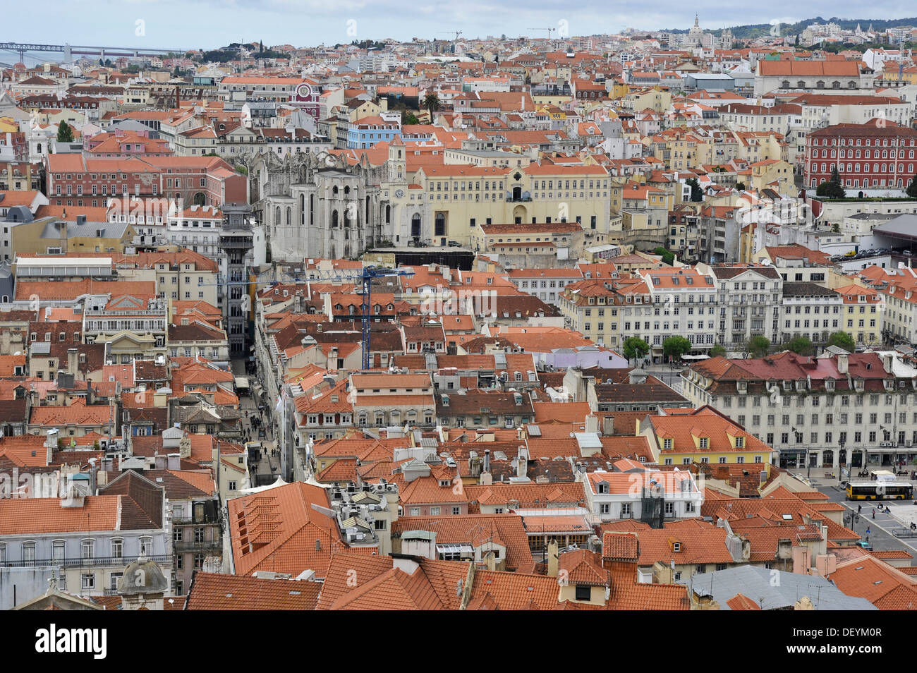 View from the fortress Castelo de São Jorge on the city of Lisbon, Portugal, Europe Stock Photo