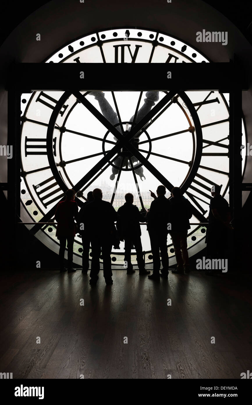 Large clock in the Musée d'Orsay, Paris, Ile-de-France, France Stock Photo