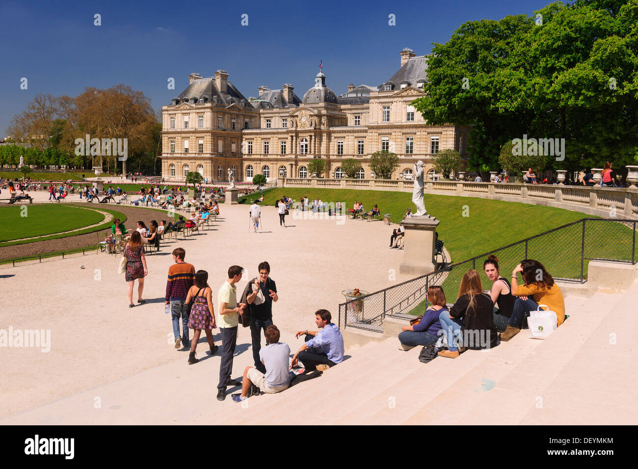 Palais du Luxembourg, Luxembourg Palace in the Jardin du Luxembourg, seat of the French Senate, Paris, Ile-de-France, France Stock Photo
