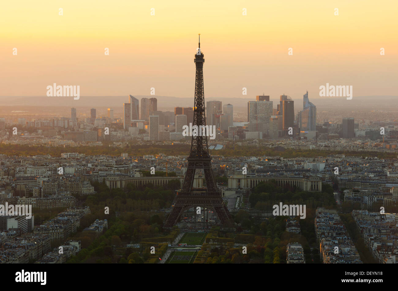 Eiffel Tower, Tour Eiffel, La Defense, Paris, Ile-de-France, France Stock Photo