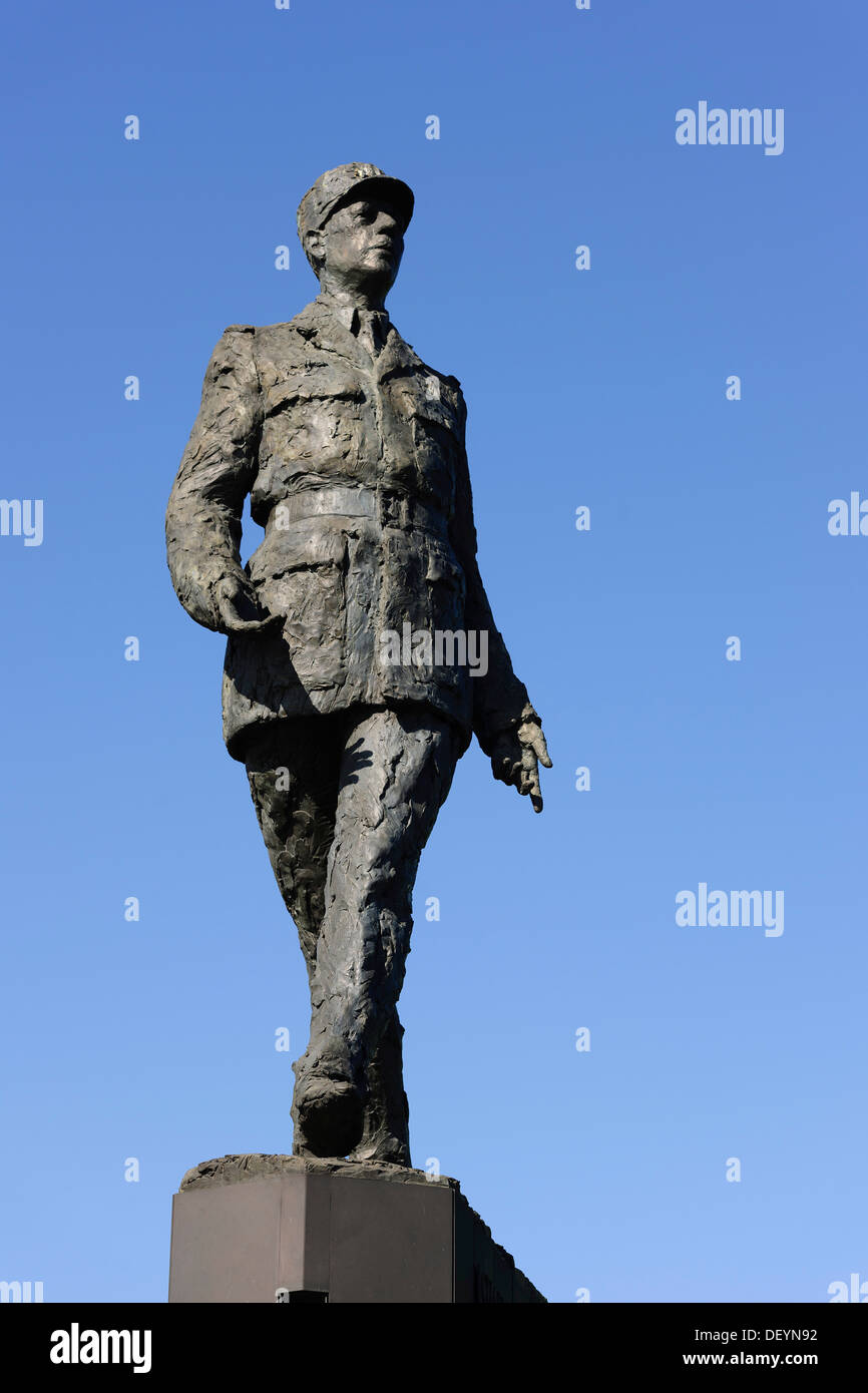 Statue of Charles de Gaulle on the Champs-Élysées, Paris, Paris, France Stock Photo