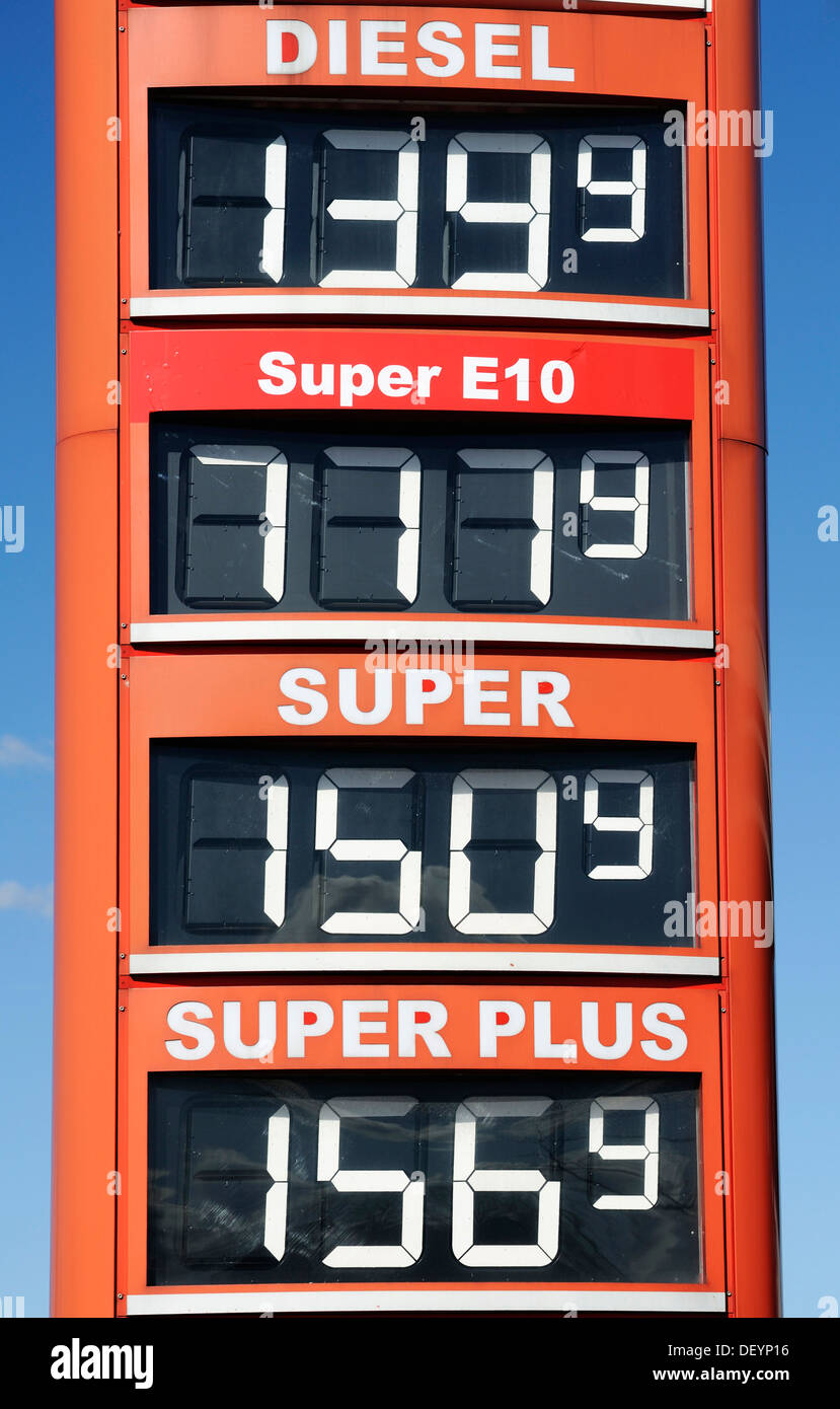 Sales stop of Super E10 gas station in Hamburg Stock Photo Alamy