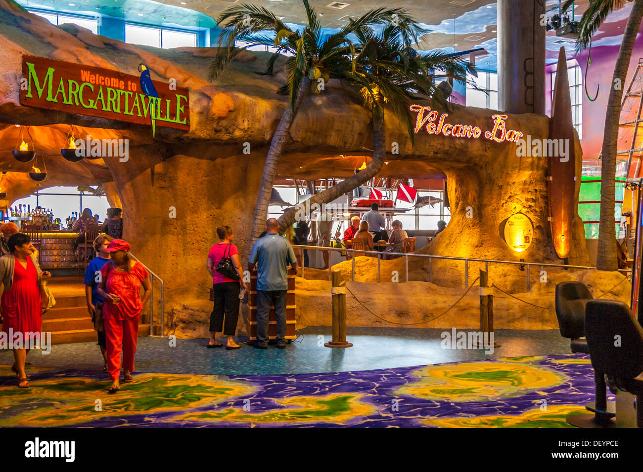 Interior entrance to the Volcano Bar at Jimmy Buffett's Margaritaville Casino and Restaurant in Biloxi, MS Stock Photo