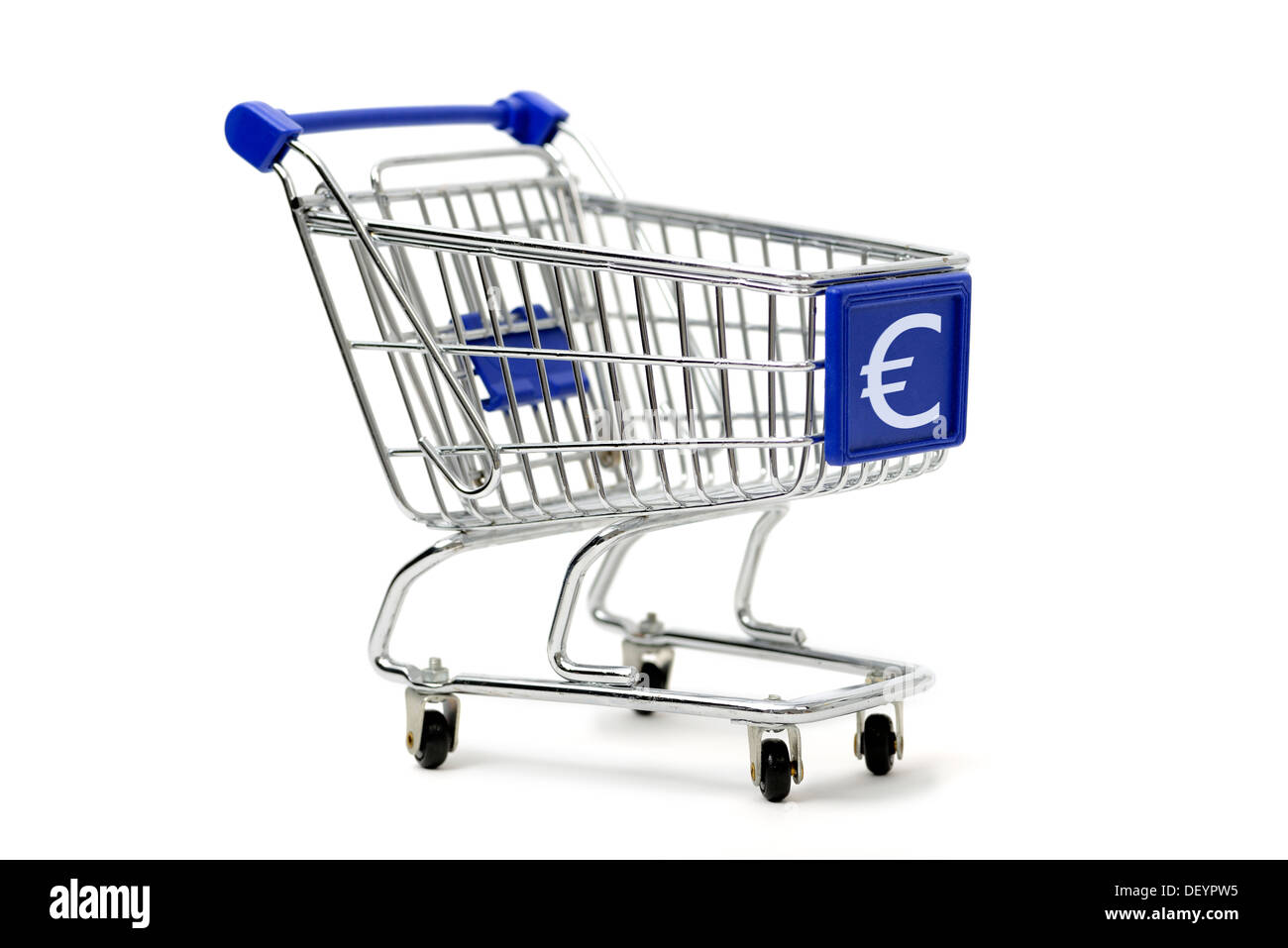 Shopping carts with euro-sign, consumption, Einkaufswagen mit Euro-Zeichen, Konsum Stock Photo