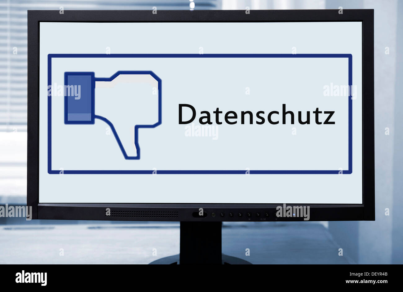 Datenschutz or data protection, data privacy problem on Facebook, symbolic image Stock Photo