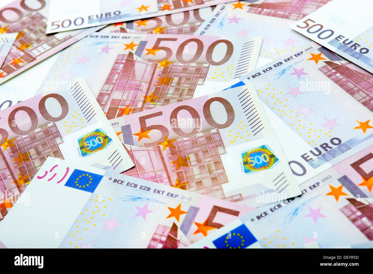 500-euro-notes, 500-Euro-Scheine Stock Photo