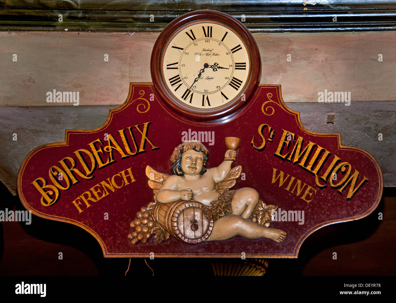 Clock St Emilion Bordeaux France French Wine Stock Photo