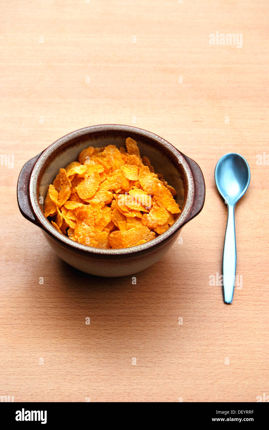 Bowl of cornflakes Stock Photo