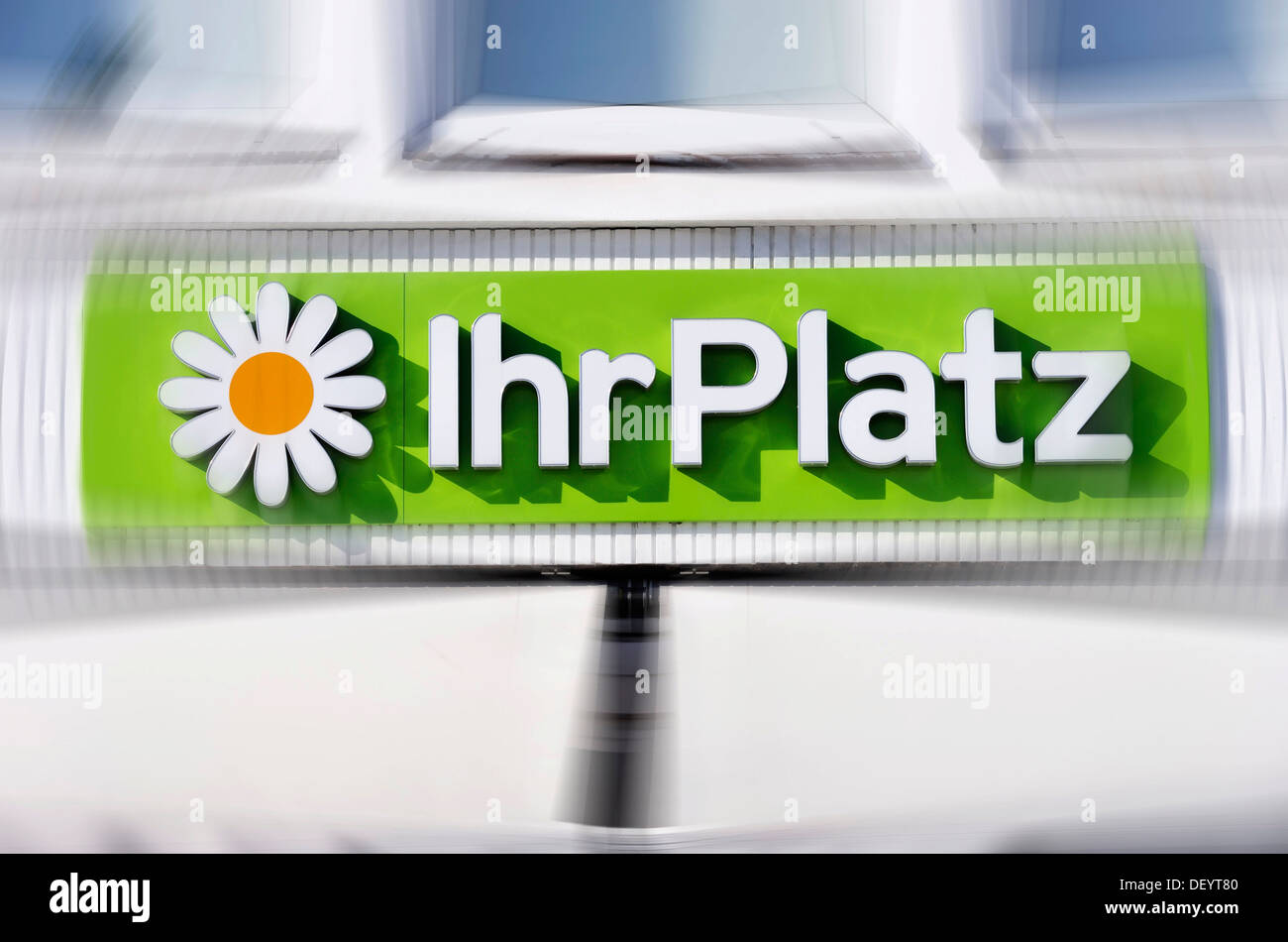 Sign, lettering 'Ihr Platz', a daughter company of Schlecker Stock Photo