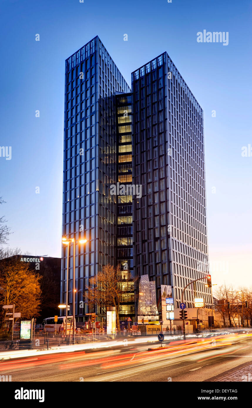 Dancing Towers office building on the Reeperbahn in St. Pauli, Hamburg Stock Photo