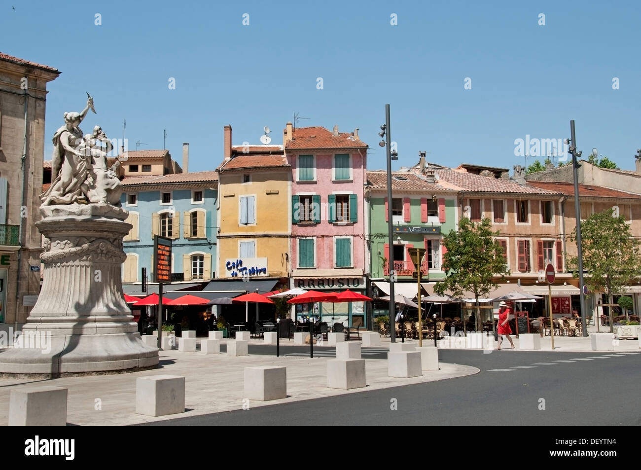 Place Clemenceau ORANGE Vaucluse Town Center Provence France French Stock Photo