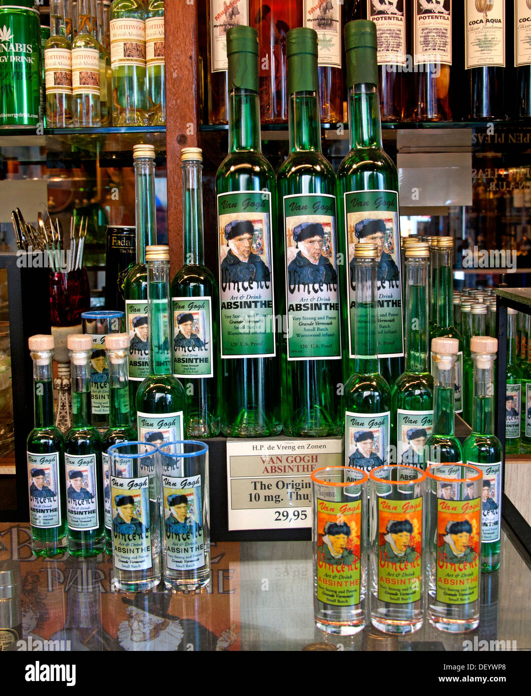 Vincent van Gogh Absinthe Liquor Store msterdam Cafe bar pub Netherlands Stock Photo