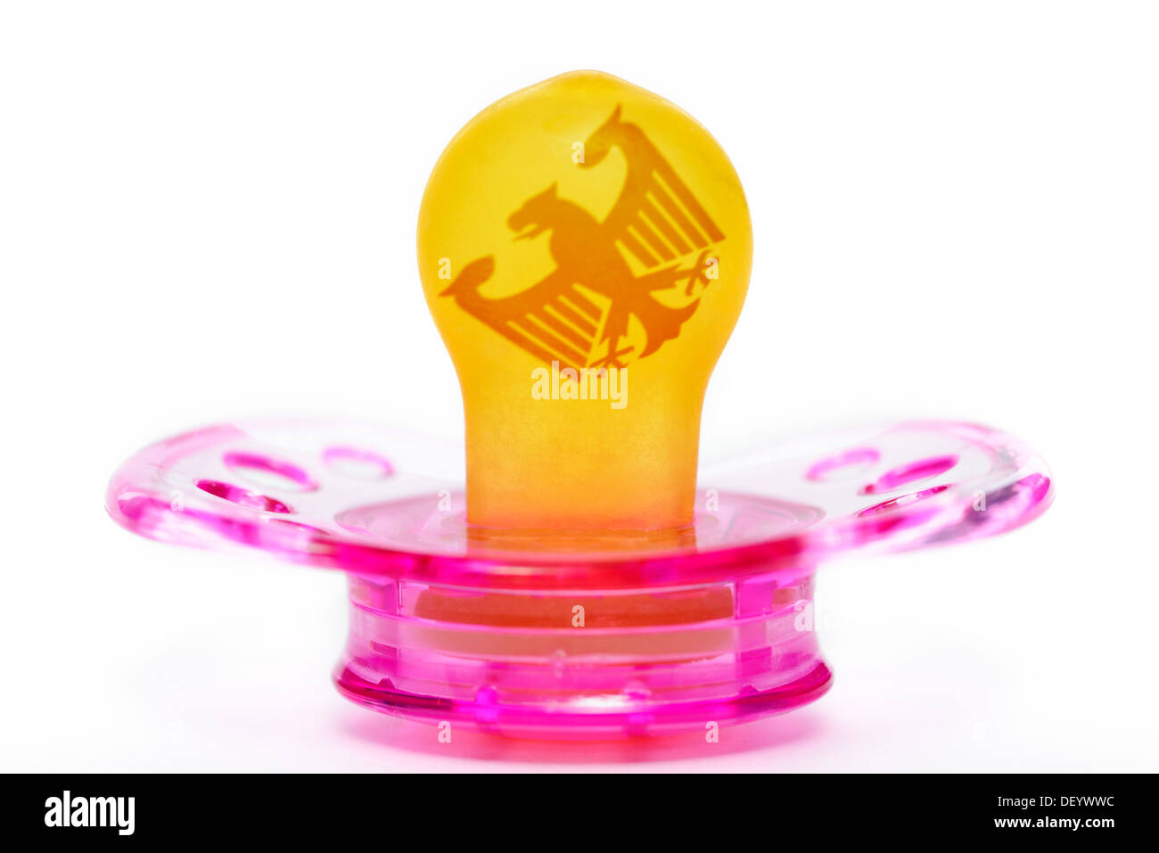 Pacifier with German federal eagle symbolic image for child care
